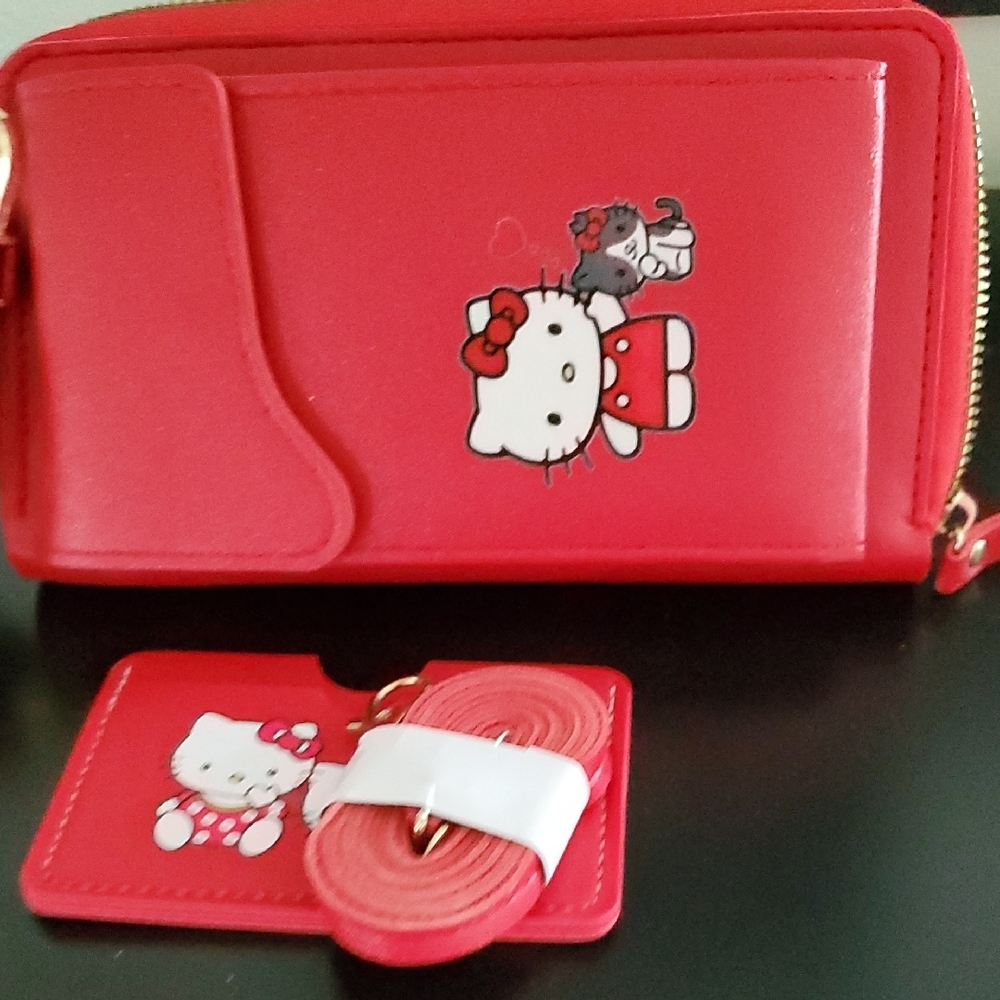 Hello Kitty Red Wallet And Keychain Set - image 3